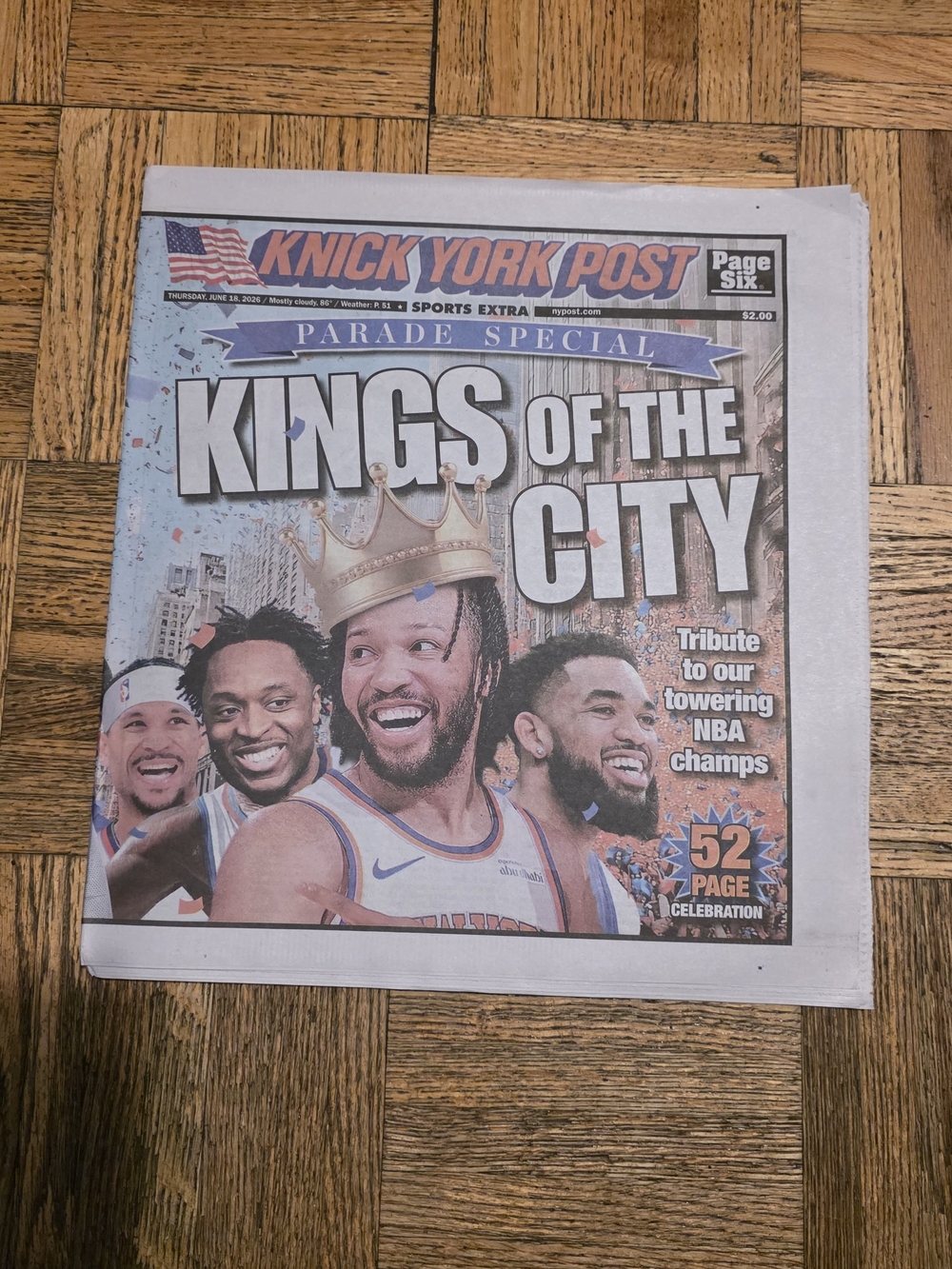 Knicks 'Kings of the City' Parade Special Newspaper